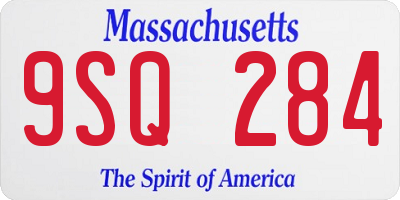 MA license plate 9SQ284