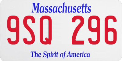 MA license plate 9SQ296