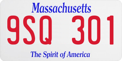 MA license plate 9SQ301
