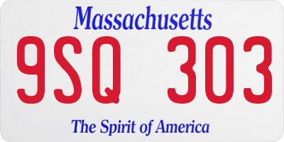 MA license plate 9SQ303
