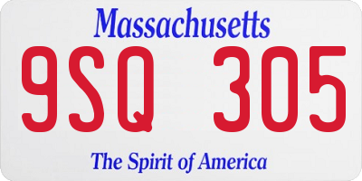 MA license plate 9SQ305