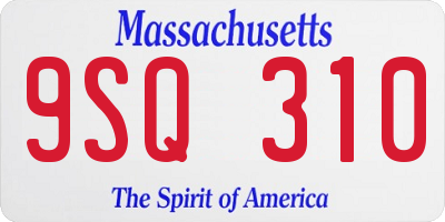 MA license plate 9SQ310