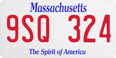 MA license plate 9SQ324