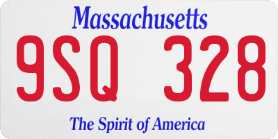 MA license plate 9SQ328