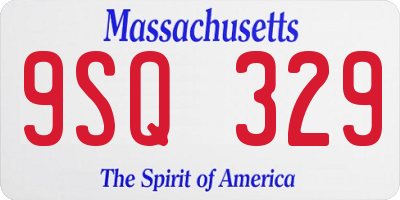 MA license plate 9SQ329