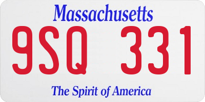 MA license plate 9SQ331