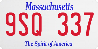 MA license plate 9SQ337