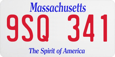 MA license plate 9SQ341