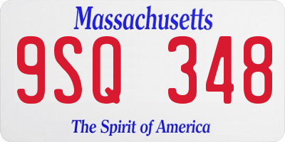 MA license plate 9SQ348