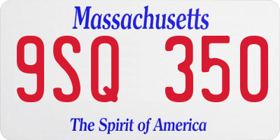 MA license plate 9SQ350