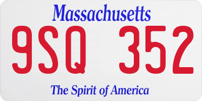 MA license plate 9SQ352