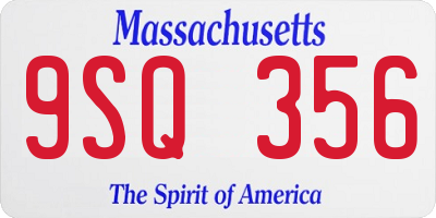 MA license plate 9SQ356
