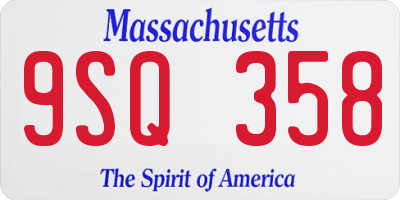 MA license plate 9SQ358