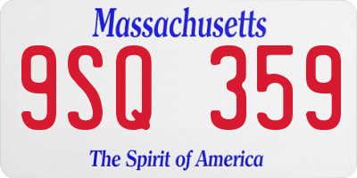 MA license plate 9SQ359