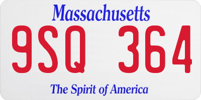 MA license plate 9SQ364