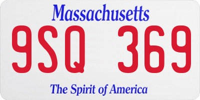 MA license plate 9SQ369