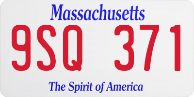 MA license plate 9SQ371