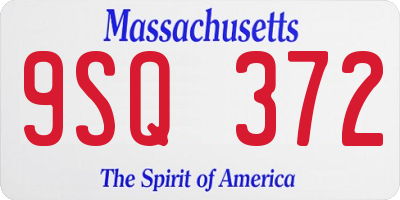 MA license plate 9SQ372