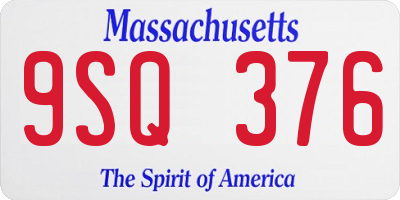 MA license plate 9SQ376