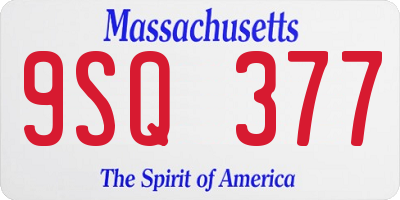 MA license plate 9SQ377