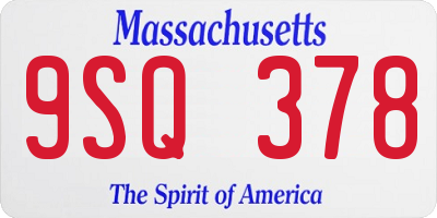 MA license plate 9SQ378