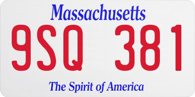 MA license plate 9SQ381