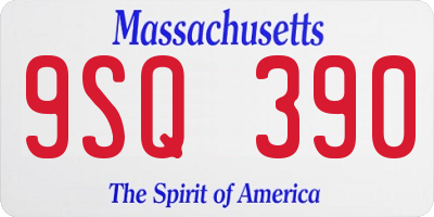 MA license plate 9SQ390