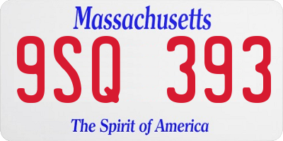 MA license plate 9SQ393