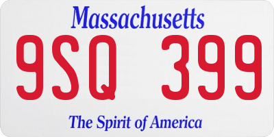 MA license plate 9SQ399