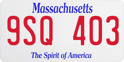 MA license plate 9SQ403