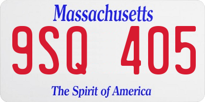 MA license plate 9SQ405