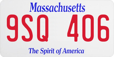 MA license plate 9SQ406