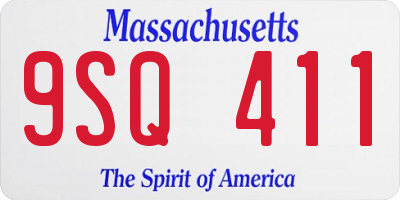 MA license plate 9SQ411