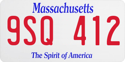 MA license plate 9SQ412
