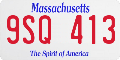 MA license plate 9SQ413