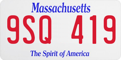 MA license plate 9SQ419