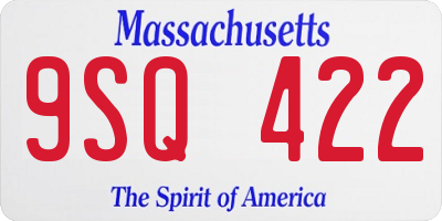 MA license plate 9SQ422