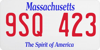 MA license plate 9SQ423