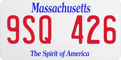 MA license plate 9SQ426