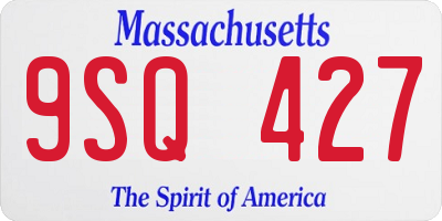 MA license plate 9SQ427
