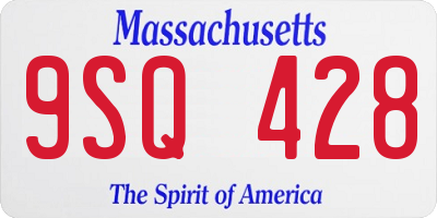 MA license plate 9SQ428