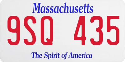MA license plate 9SQ435