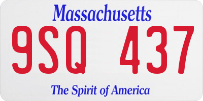 MA license plate 9SQ437