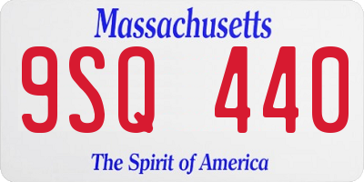 MA license plate 9SQ440