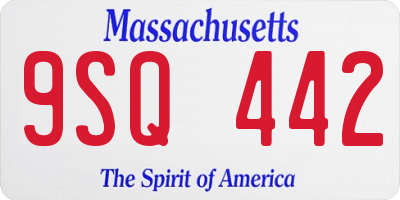 MA license plate 9SQ442