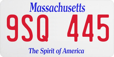 MA license plate 9SQ445