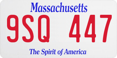 MA license plate 9SQ447