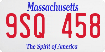 MA license plate 9SQ458