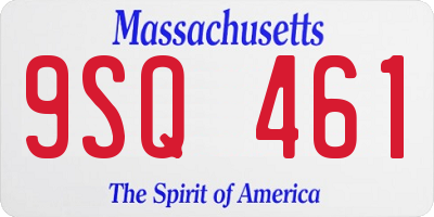 MA license plate 9SQ461