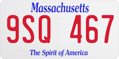 MA license plate 9SQ467